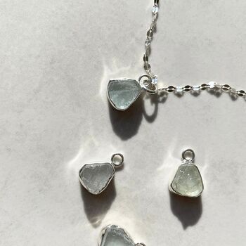 Carved Aquamarine Vintage Chain Necklace, 7 of 9
