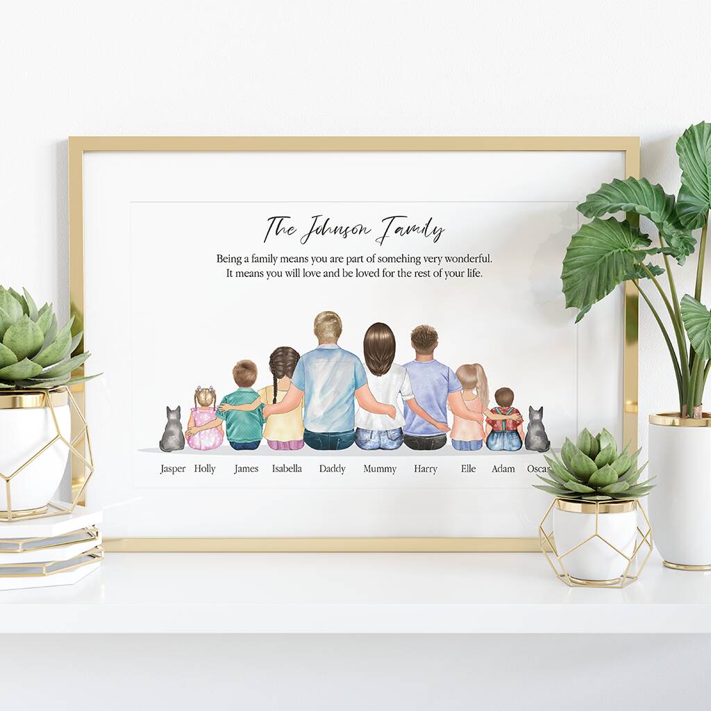 Family Print Personalised With Pets, 1 of 12