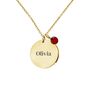 Personalised Name Round Disc Necklace Free Birthstone, thumbnail 6 of 8