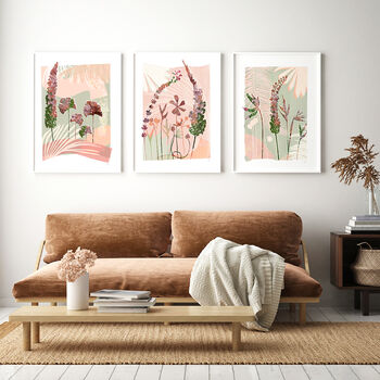 Serene Botanical Prints Set Of Three, 2 of 12