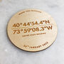 Personalised Coordinates Round Coaster, thumbnail 5 of 6