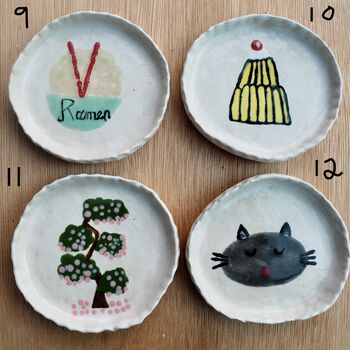 Mini Illustrated Ceramic Handmade Ring Dish, 6 of 10