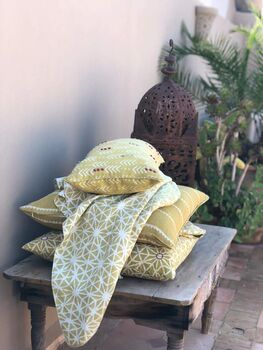 Jiva Mustard Green Embroidered Cushion Cover, 4 of 4