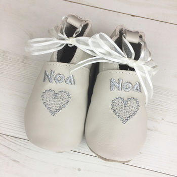 Personalised Heart Christening Shoes, 6 of 12