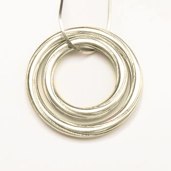 Twist Double Circle Pendant In Sterling Silver, 3 of 7