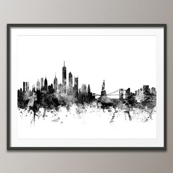 New York Skyline Cityscape Black And White, 3 of 6