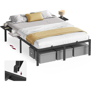 Metal Double Bed Frame With Storage Holder, 6 of 6