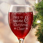 Personalised 'Runs On Wine And Christmas Cheer' Wine Glass, thumbnail 4 of 7