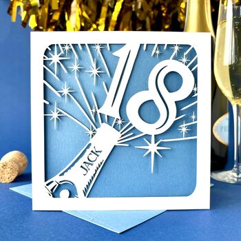 Champagne Bottle Personalised 18th Birthday Card, 2 of 4