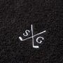 Personalised Initial Black Golf Towel, thumbnail 2 of 3