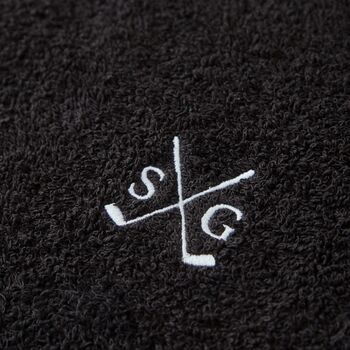 Personalised Initial Black Golf Towel, 2 of 3