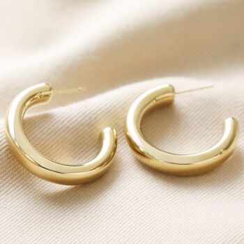 Large Chunky Hoop Earrings In Gold Plating, 3 of 8
