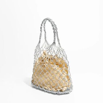 Monaco Gold Beige Ombré Chandelier Hobo Evening Bag, 6 of 6