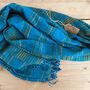 Soft Blanket Sea Blue Green Yellow Stripe Sofa Throw, thumbnail 8 of 9