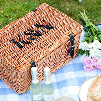 Personalised Picnic Hamper Gift For Couples Wedding Or Anniversary Present For The Home, 2 of 11