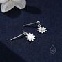 Sterling Silver Daisy Drop Stud Earrings, thumbnail 4 of 10