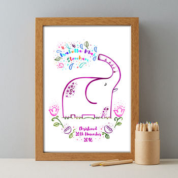 Personalised Baby Name Child's Christening Print, 3 of 4
