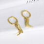 Cowboy Boots Huggie Hoop Earrings 18 K Gold Plated, thumbnail 1 of 9