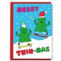Merry Twin Mas Twins Christmas Card, thumbnail 1 of 2