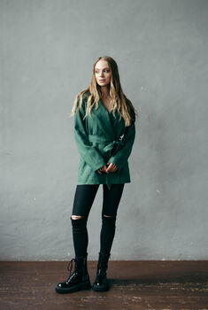 Women's Linen Summer Jacket With Hood, 11 of 13