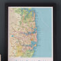 Framed And Personalised Sydney Australia Map Print, thumbnail 3 of 6