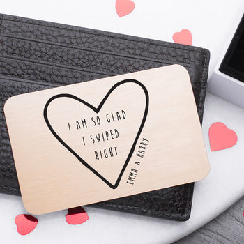 Personalised 'I Swiped Right' Online Dating Wallet Card, 3 of 8