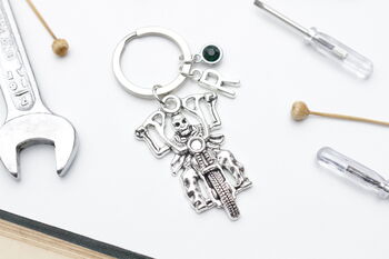 Motorbike Personalised Skeleton Keyring Biker Gift, 3 of 8