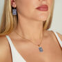 Matching Earrings And Necklace Set | White And Navy, thumbnail 2 of 10