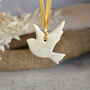 Mini Dove Hanging Decoration With A Subtle Pearl Finish, thumbnail 1 of 8