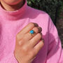 Turquoise Gemstone Gold Vermeil Played Statement Ring, thumbnail 4 of 7