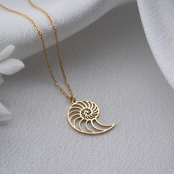Sterling Silver Nautilus Seashell Necklace, 3 of 9