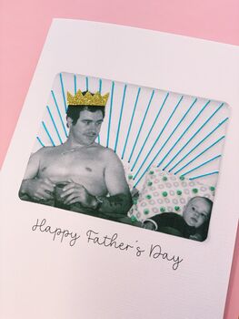 Handmade Embroidered Photo Card For Father's Day, 6 of 7