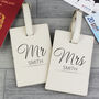 Personalised Leather Couples Classic Cream Luggage, thumbnail 3 of 7
