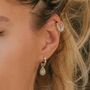 Sterling Silver Birthstone Huggie Hoop Earrings, thumbnail 1 of 12