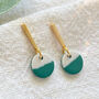 Monica Forest Green Polymer Clay Earrings, thumbnail 3 of 5