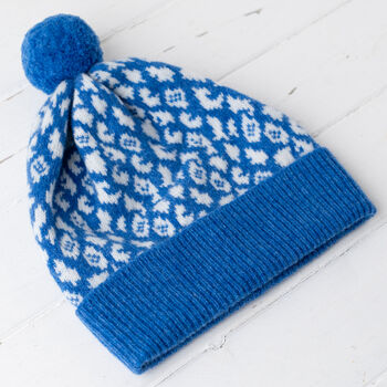 Bright Leopard Knitted Pom Pom Hat, 11 of 11