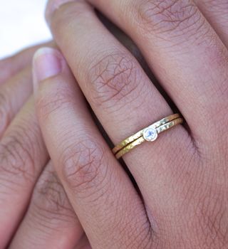 Dainty Gold And Diamond Engagement Ring, 3 of 6