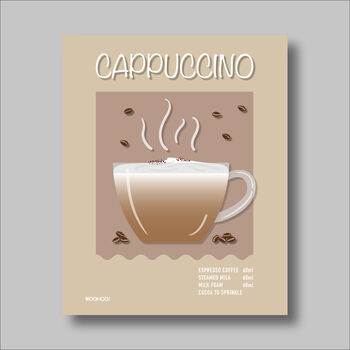 Cappuccino Coffee Print Three Colour Options, 3 of 6