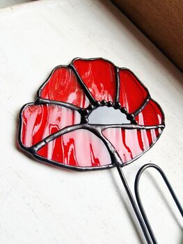 Red Poppy Glass Flower Bouquet, 3 of 6