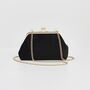 Floral Ditsy Embroidered Black Velvet Clutch Bag, thumbnail 3 of 5