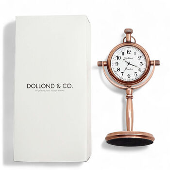 Personalised Copper Desk Clock Gift With Wooden Box, 9 of 12