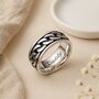 Men’s Personalised Oxidised Sterling Silver Chain Spinner Ring – 8mm, thumbnail 3 of 10