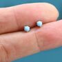 Genuine Turquoise Stone Stud Earrings Sterling Silver, thumbnail 7 of 12