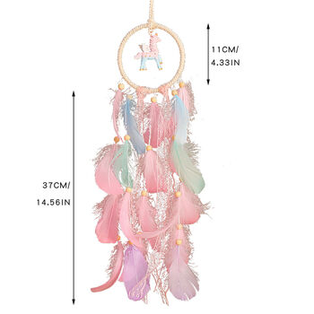 Pink Unicorn Charm Dream Catcher For Girls Room, 3 of 7