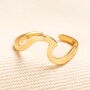Stainless Steel Wave Toe Ring In Gold Plating, thumbnail 1 of 2