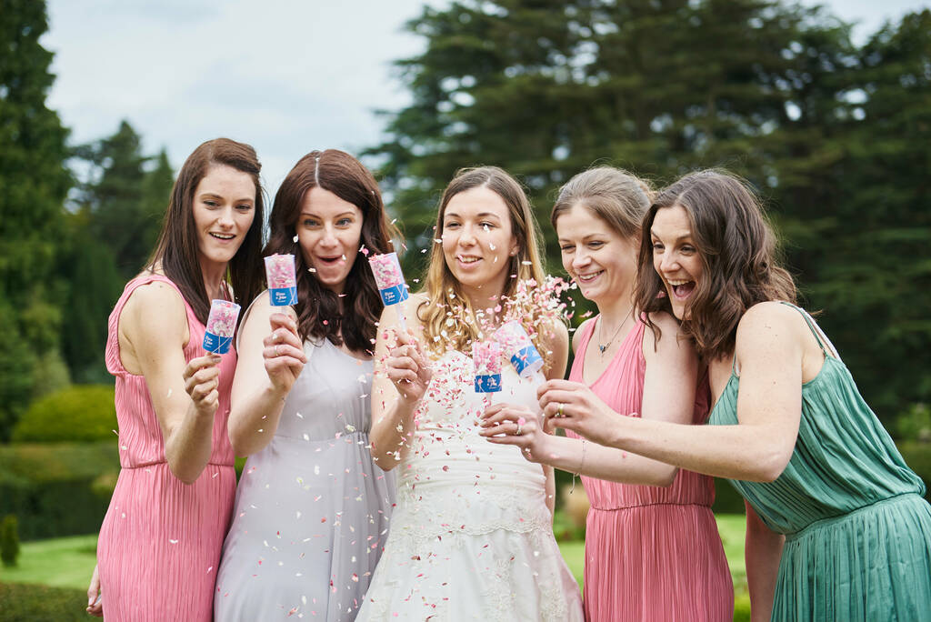 Geometric Personalised Wedding Confetti Pops By Shropshire Petals