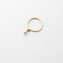 Gold Filled Rose Pearl Charm Stacking Ring, thumbnail 6 of 11