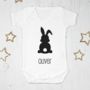 Personalised Easter Bunny Rabbit Baby Bodysuit, thumbnail 1 of 3
