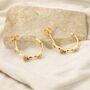 18k Gold Plated Encrusted Stone Hoop Earrings, thumbnail 1 of 3