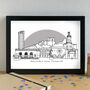 Swansea Skyline Cityscape Art Print Unframed, thumbnail 2 of 6